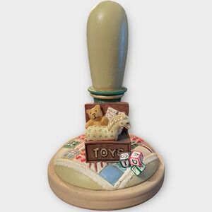 Vintage Brown Bag Cookie Art Toy Box Rocking Horse & Bear Decorative Stamp Press